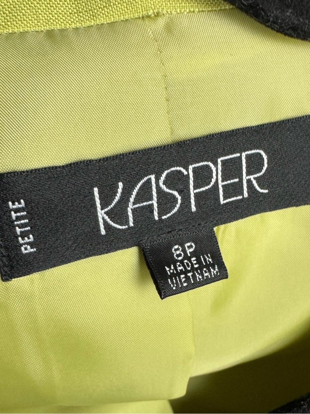 Kasper Lime Green Linen Blend Blazer Jacket Petite 8P - Picture 5 of 6